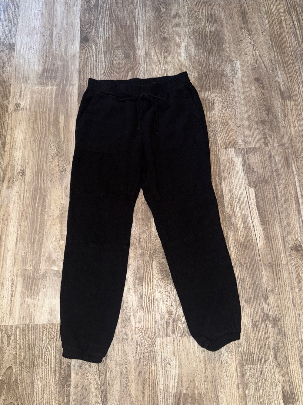 PPLA Black Knit Track Joggers with Drawstring